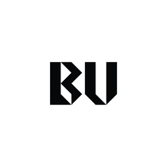 BU monogram logo design letter text name symbol monochrome logotype alphabet character simple logo