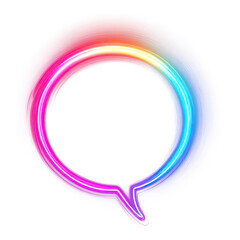 PNG Colorful neon speech bubble background light dark.