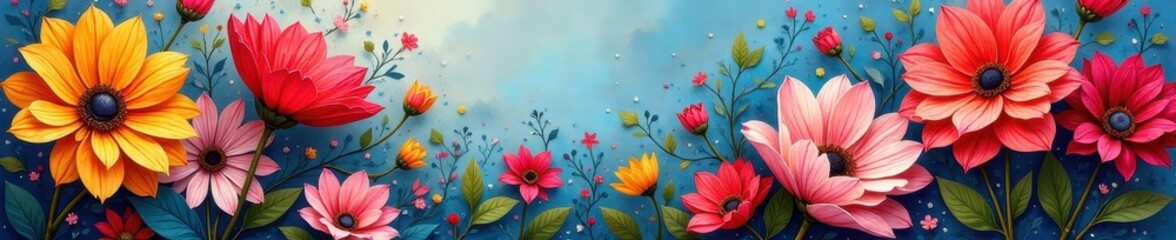 Expressive impasto technique creates dynamic abstract floral composition , painting technique, visual art, color