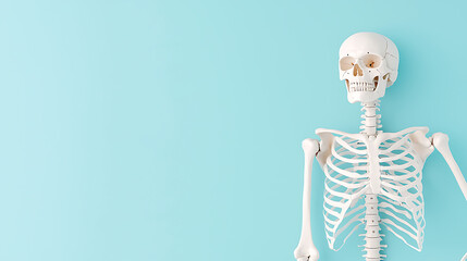 Obraz premium Educational skeleton model display classroom visual aid scientific close-up anatomy learning