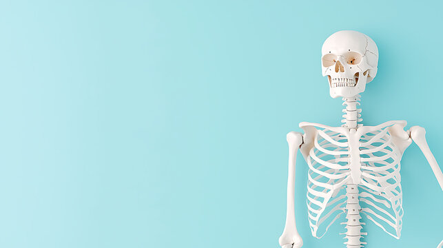 Educational skeleton model display classroom visual aid scientific close-up anatomy learning