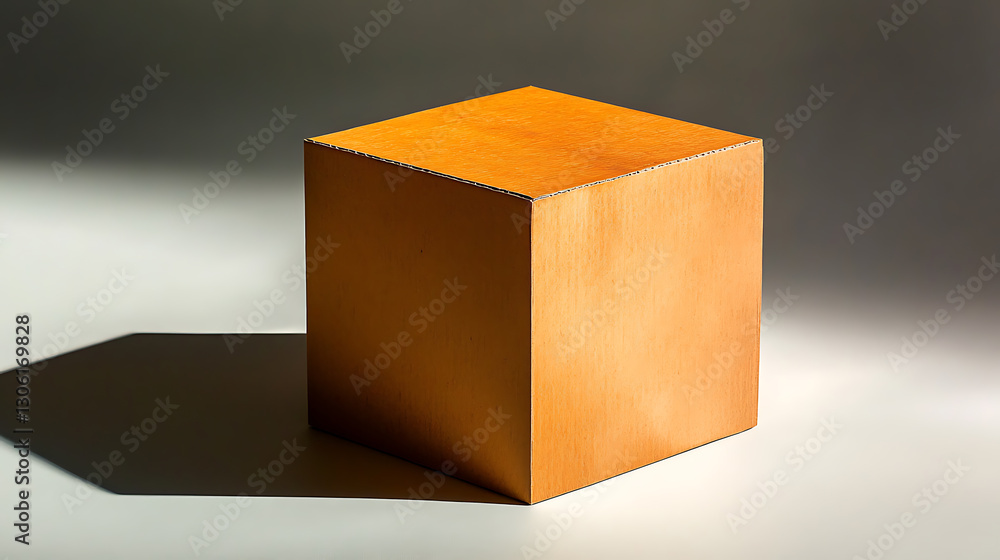 Poster artistic cube display minimalist studio setting photography soft lighting close-up perspective conte