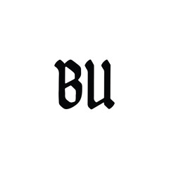 BU monogram logo design letter text name symbol monochrome logotype alphabet character simple logo