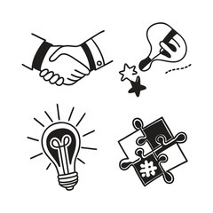 Collaboration Line Editable Icons set vector