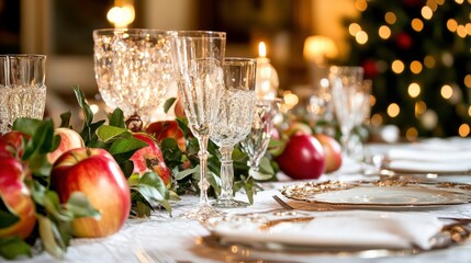 Elegant Apple-Themed Dining Table Centerpiece