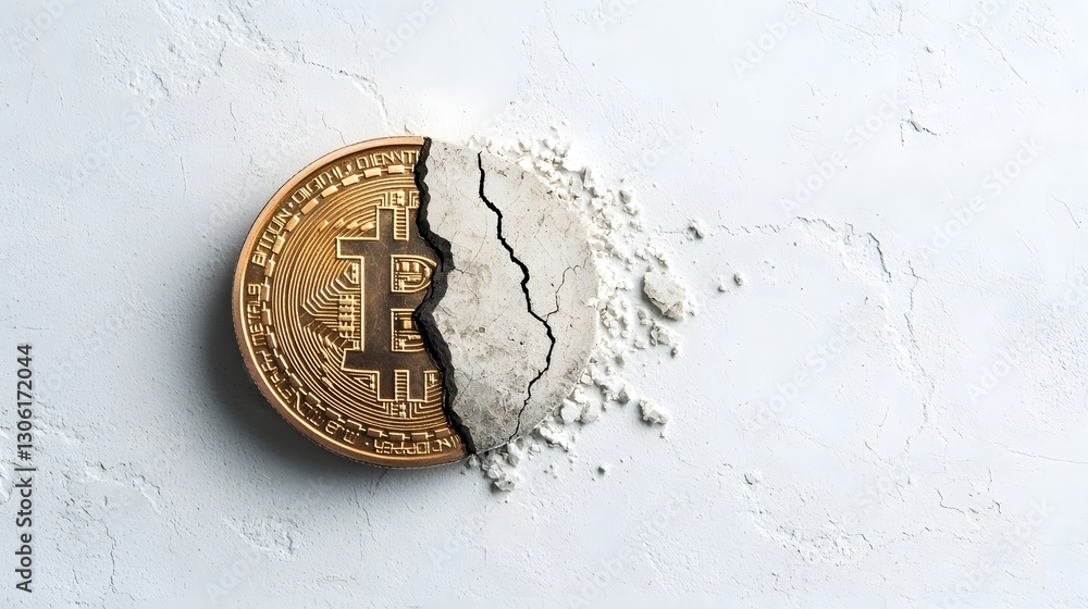 Poster a half dollar and half yuan coin fused together but with visible cracks symbolizing the tension and 