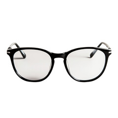 Fototapeta premium Black framed eyeglasses isolated on white background.