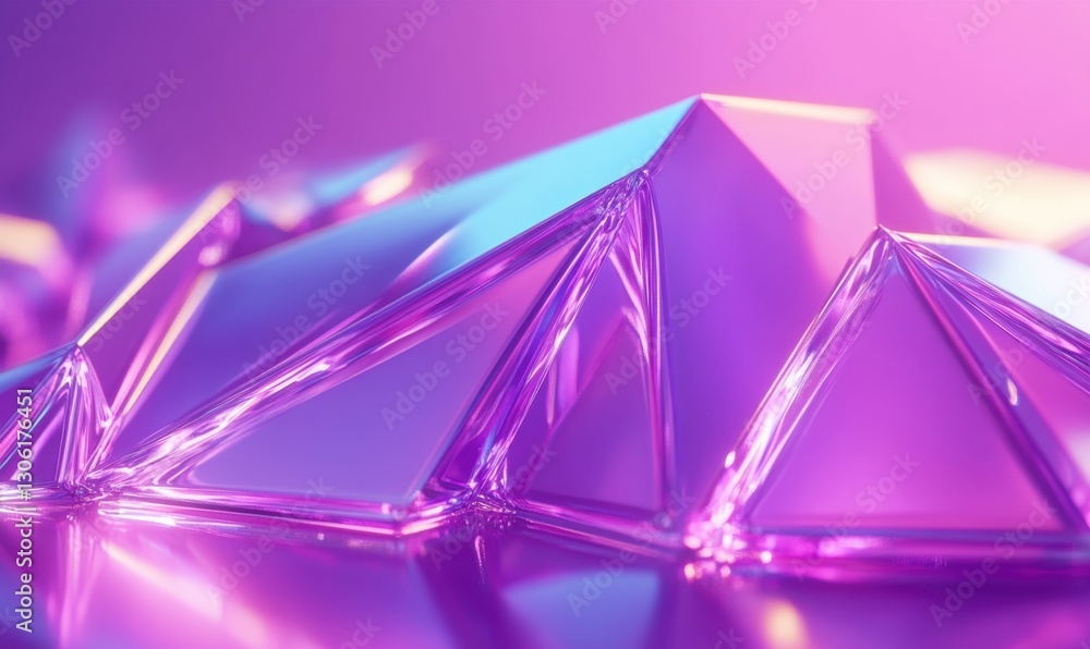 Poster iridescent crystal prisms abstract background design element