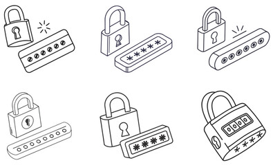 School, Travel and Gym Lockers Vector Icon Set
