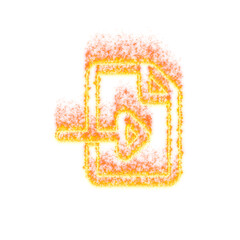 Burning icon file import on transparent background. Flames and small fire