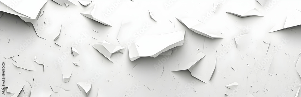 Poster abstract minimalist design showcasing dynamic white shapes and subtle shadows