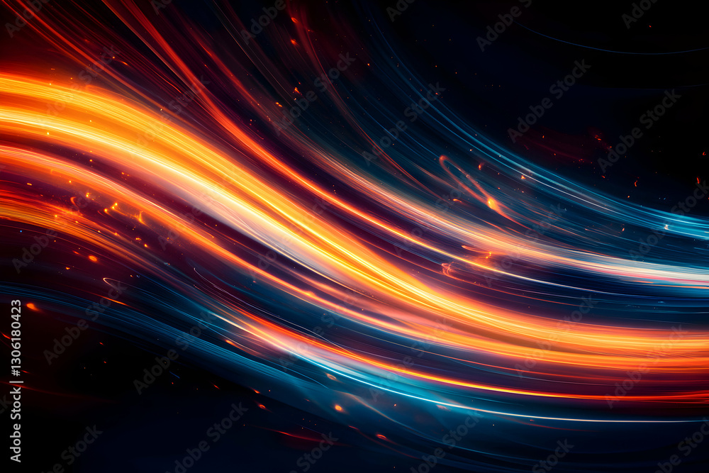 Aufkleber abstract light trails with dynamic motion and vibrant colors for background
