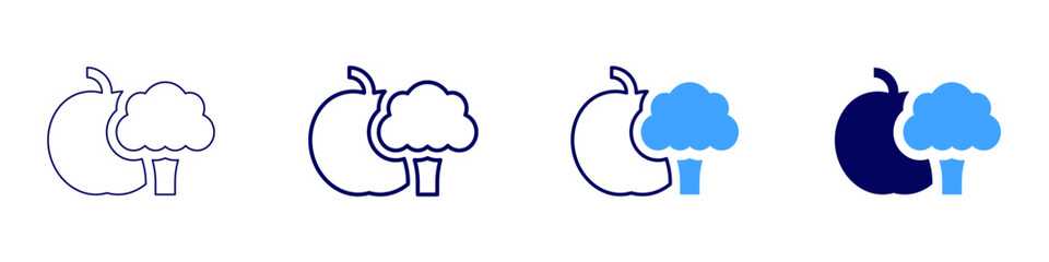 Diet food icon in 4 different styles. Thin Line, Line, Bold Line, Duotone. Duotone style. Editable stroke