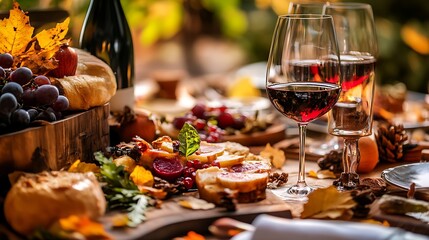 Autumn gourmet cuisine of piedmont close up