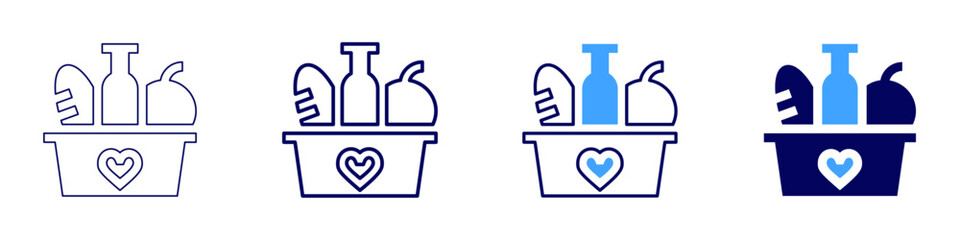 Food affordability icon in 4 different styles. Thin Line, Line, Bold Line, Duotone. Duotone style. Editable stroke