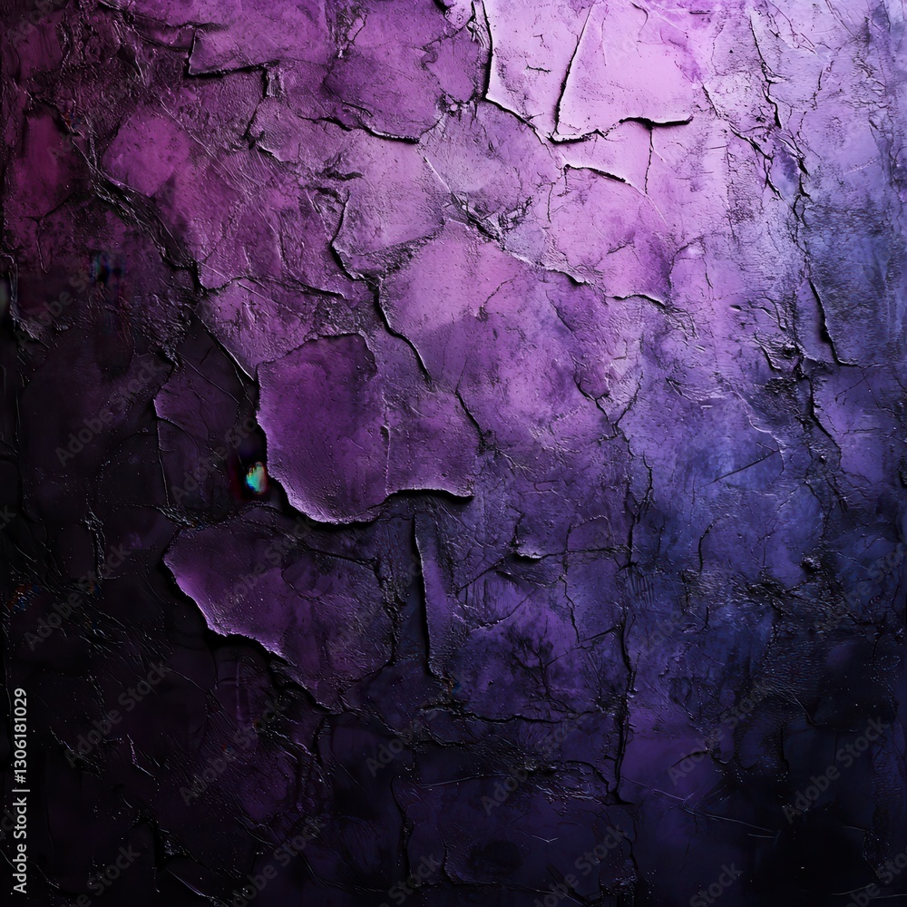 Poster abstract textured background with vivid purple and deep black hues showcasing a cracked surface for 