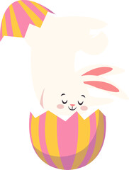 Cute Easter Bunny in Eggshell