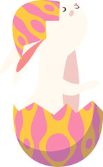 Cute Easter Bunny in Eggshell