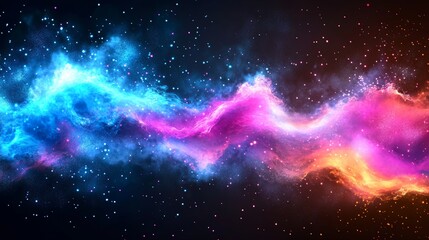 Obraz premium Dynamic, colorful energy currents swirling on a dark background