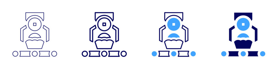 Food factory icon in 4 different styles. Thin Line, Line, Bold Line, Duotone. Duotone style. Editable stroke