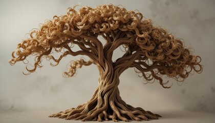 Intricate Golden Wire Sculpture Tree Art Decorative Home Decor