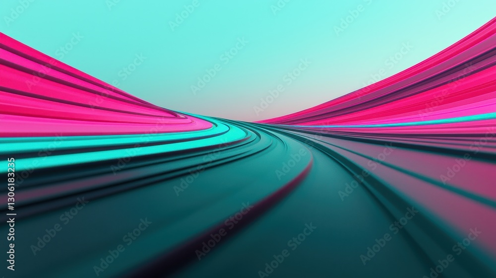 Poster colorful abstract background with flowing lines and smooth curves