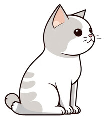 Obraz premium PNG Cute cartoon cat illustration, transparent background
