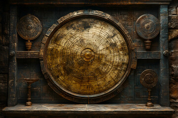 An Ancient Astronomical Device, Weathered with Time and Intrigue, Standing as a Monument to Historical Scientific Discovery