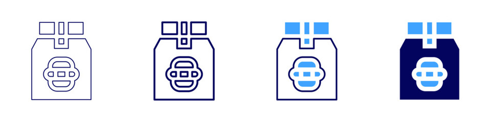 Food package icon in 4 different styles. Thin Line, Line, Bold Line, Duotone. Duotone style. Editable stroke
