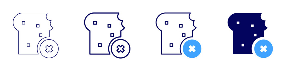 Obraz premium Food waste reduction icon in 4 different styles. Thin Line, Line, Bold Line, Duotone. Duotone style. Editable stroke