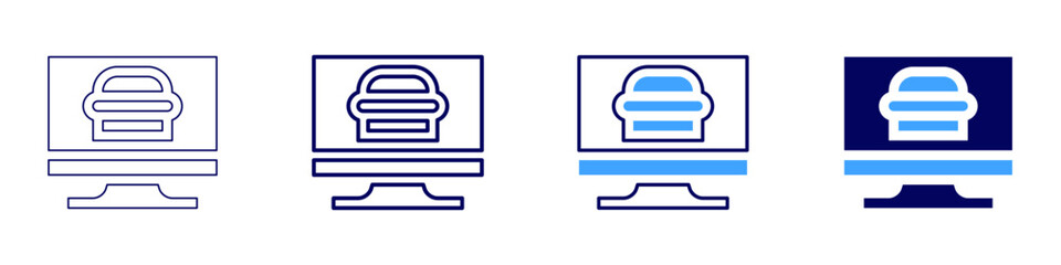 Food website icon in 4 different styles. Thin Line, Line, Bold Line, Duotone. Duotone style. Editable stroke
