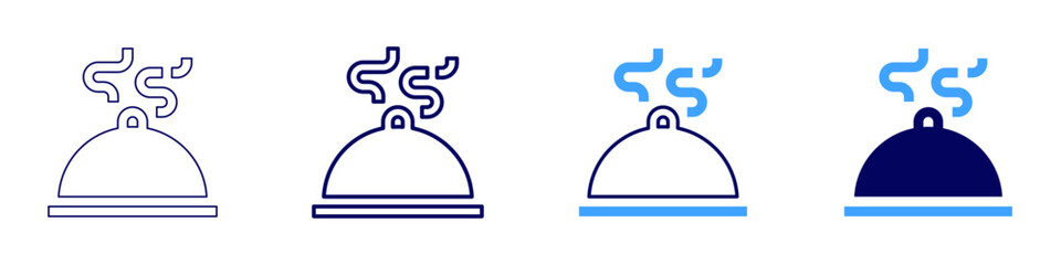 Hot food icon in 4 different styles. Thin Line, Line, Bold Line, Duotone. Duotone style. Editable stroke