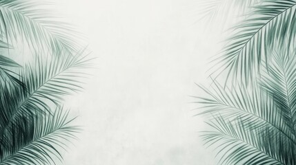 Obraz premium Tropical palm leaves frame, grey background, summer design, website banner