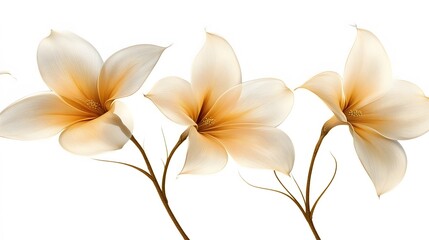 Fototapeta premium Elegant Beige Flowers Artistic Botanical Illustration