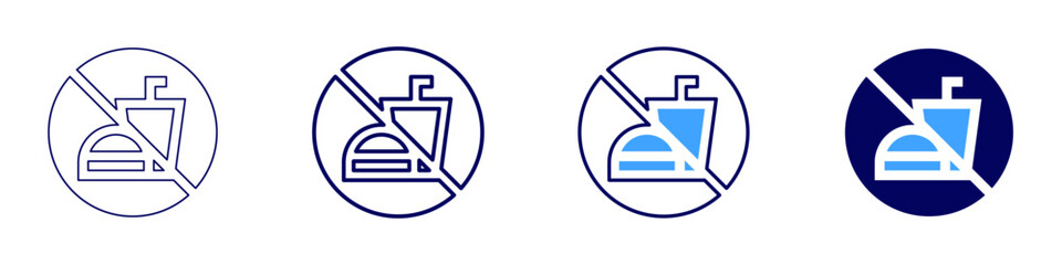 No junk food icon in 4 different styles. Thin Line, Line, Bold Line, Duotone. Duotone style. Editable stroke
