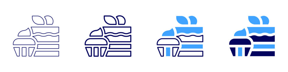 Sweet food icon in 4 different styles. Thin Line, Line, Bold Line, Duotone. Duotone style. Editable stroke