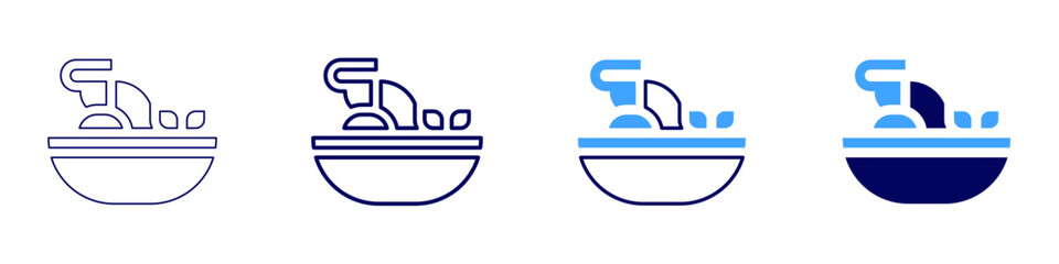 Tom yum icon in 4 different styles. Thin Line, Line, Bold Line, Duotone. Duotone style. Editable stroke