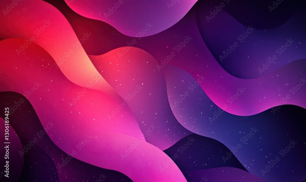 Aufkleber abstract waves of vibrant pink and purple hues blending seamlessly in a cosmic background, creating 