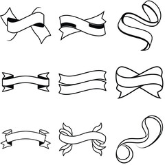 Minimalist ribbons vector white background