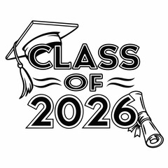 Class of 2026 School Graduation Emblem 