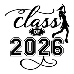 Class of 2026 Retro Sports Lettering 