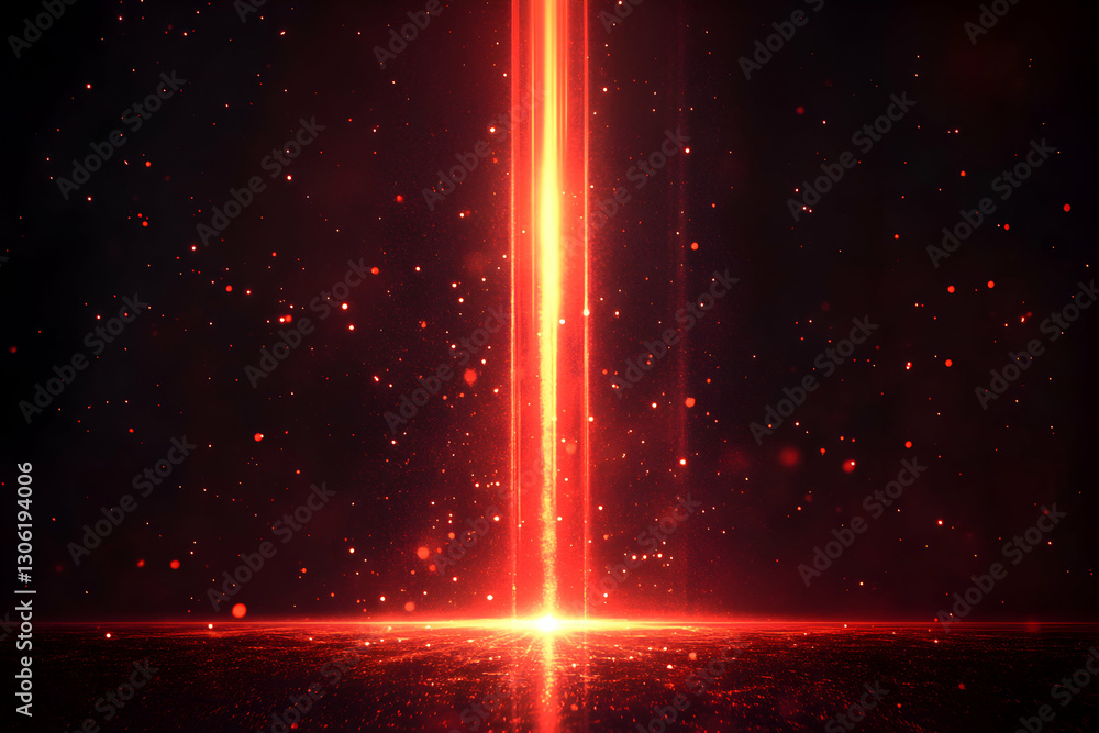Aufkleber captivating abstract light beam emanating from ground with sparkling particles