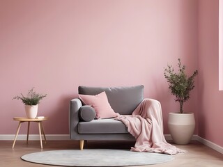 Cozy pink background wall