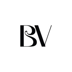 BV monogram logo design letter text name symbol monochrome logotype alphabet character simple logo