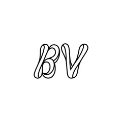 BV monogram logo design letter text name symbol monochrome logotype alphabet character simple logo