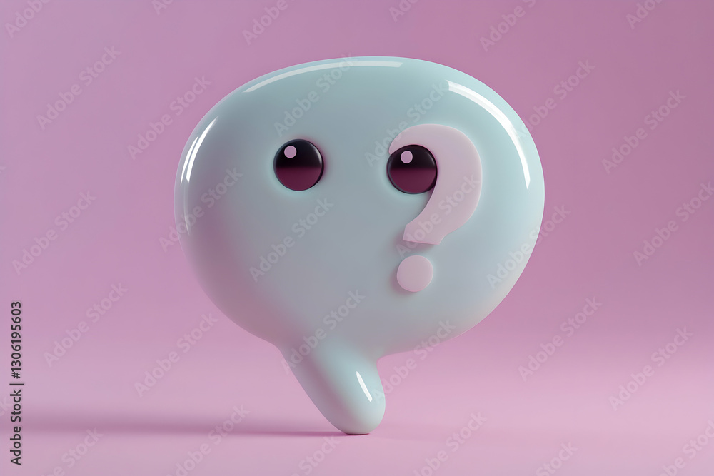 Poster charming 3d render of an enigmatic character displaying curiosity