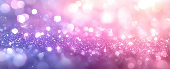 Beautiful sparkling bokeh background with pink and purple hues, creating a dreamy and magical atmosphere, perfect for celebrations or artistic designs.