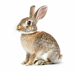 Charming Portrait of a Gentle Rabbit Against a Clean White Background