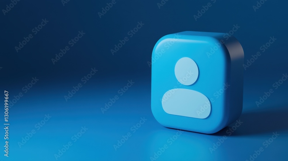 Aufkleber modern blue user icon on gradient background for digital interface