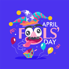 vector april fools day poster template
